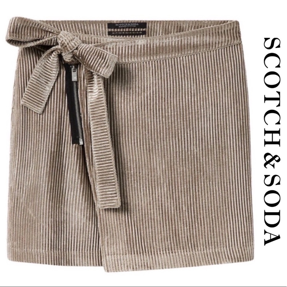 Scotch & Soda Velvet Corduroy Mini Wrap Skirt